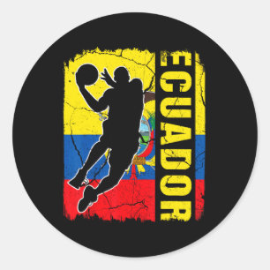 Adesivo Jogador de basquete equatoriano Flag Basketba