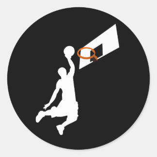Adesivo Jogador de Basquete Slam Dunk - Silhueta Branca