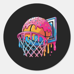 Adesivo Jogador de Basquete Sorvete Aro do Cesto Gotejamen