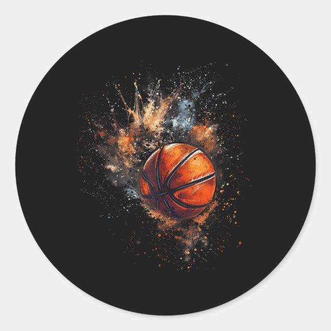 Adesivo Jogador de Basquetebol com Aquarela (Frente)