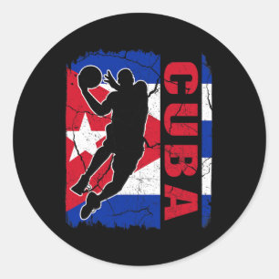 Adesivo Jogador de basquetebol cubano Bandeira de Cuba