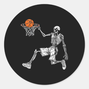 Adesivo Jogador de basquetebol Slam, do Halloween Skeleton