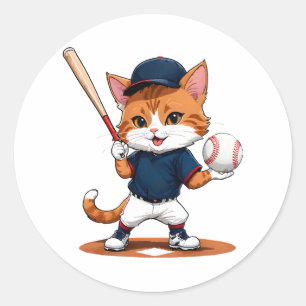 Adesivo Jogador de beisebol gato