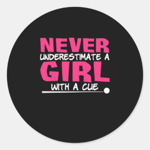Adesivo Jogador de Bilhar   Piscina Billiard Girl Com Uma 