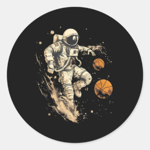 Adesivo Jogador de bola de basquete Astronauta e Trabalho 
