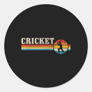 Adesivo Jogador de Críquete Esportes Vintage Retro Críquet