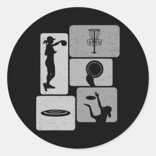 Adesivo Jogador de Disc Golf Engraçado Disco Voador Legal