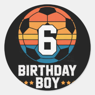 Adesivo Jogador de Futebol de 6 Anos 6º Aniversário Para M