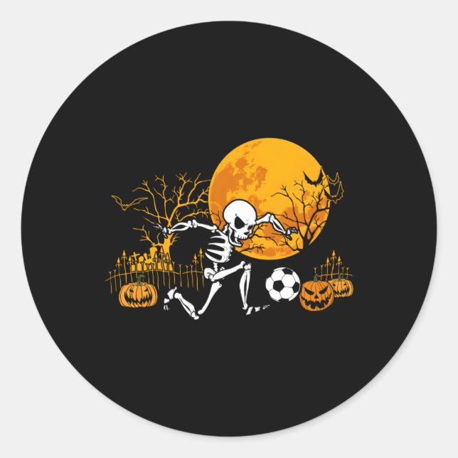 Adesivo Jogador de futebol do Halloween do Skeleton (Frente)