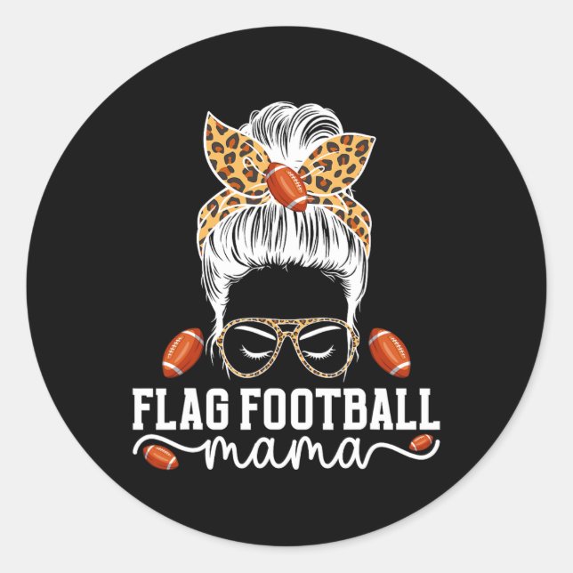 Adesivo Jogador de futebol Mama Messy Bun Flag (Frente)