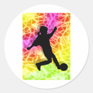 Adesivo Jogador de futebol & mosaico fluorescente