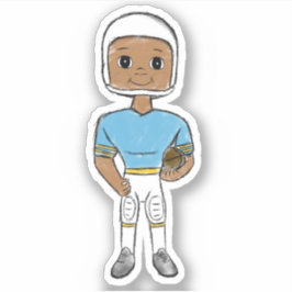 Adesivo jogador de futebol retrô vintage azul amarelo simp