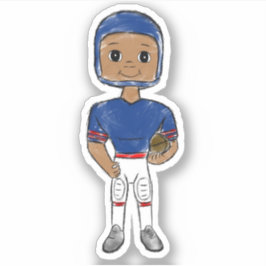 Adesivo jogador de futebol retrô vintage azul vermelho bra