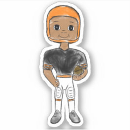 Adesivo jogador de futebol retrô vintage preto laranja sim