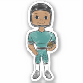 Adesivo jogador de futebol retrô vintage preto verde simpl
