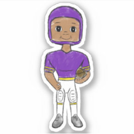 Adesivo jogador de futebol retrô vintage roxo amarelo simp