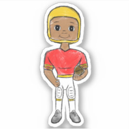 Adesivo jogador de futebol retrô vintage vermelho amarelo 