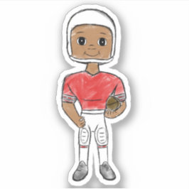 Adesivo jogador de futebol retrô vintage vermelho branco s