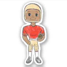 Adesivo jogador de futebol retrô vintage vermelho dourado 