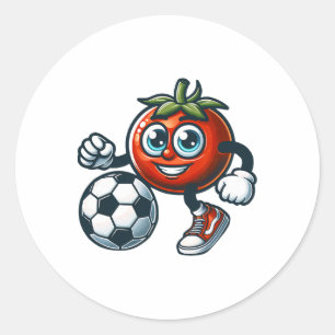 Adesivo Jogador de Futebol Tomate Desenho Animado Fofo Com