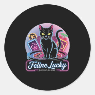 Adesivo Jogador de Gatos de Casino de Jogo Feline Lucky &a