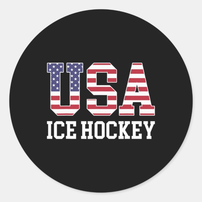 Adesivo Jogador de Hockey com Bandeira dos Estados Unidos  (Frente)