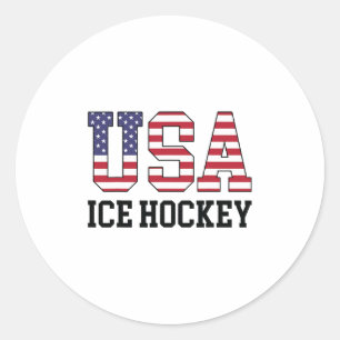 Adesivo Jogador de Hockey com Bandeira dos EUA - Hóquei no