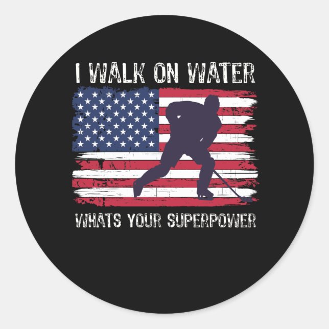 Adesivo Jogador de hóquei com a bandeira dos EUA (Frente)