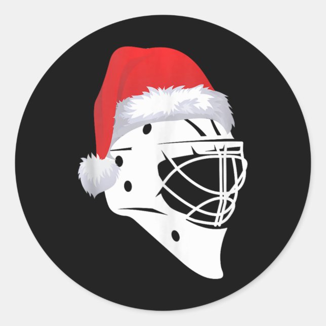 Adesivo Jogador de Hóquei em papais noeis Xmas Esportes Fe (Frente)