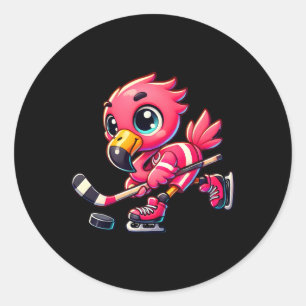 Adesivo Jogador de Hóquei Flamingo Amante de Pássaros Home