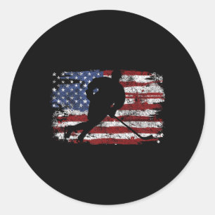 Adesivo Jogador de Hóquei no Gelo EUA Bandeira Americana P
