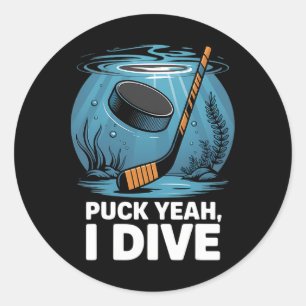 Adesivo Jogador de Hóquei Subaquático Puck Yeah Dive Espor