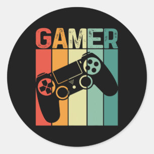 Adesivo Jogador de Jogo Retro Jogador Jogador Jogo Viciado