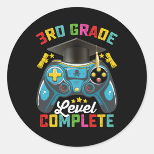 Adesivo Jogador de jogos de nível 3 completo para graduaçã