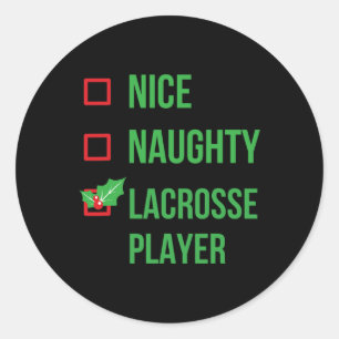 Adesivo Jogador de Lacrosse Engraçado Presente de Natal do