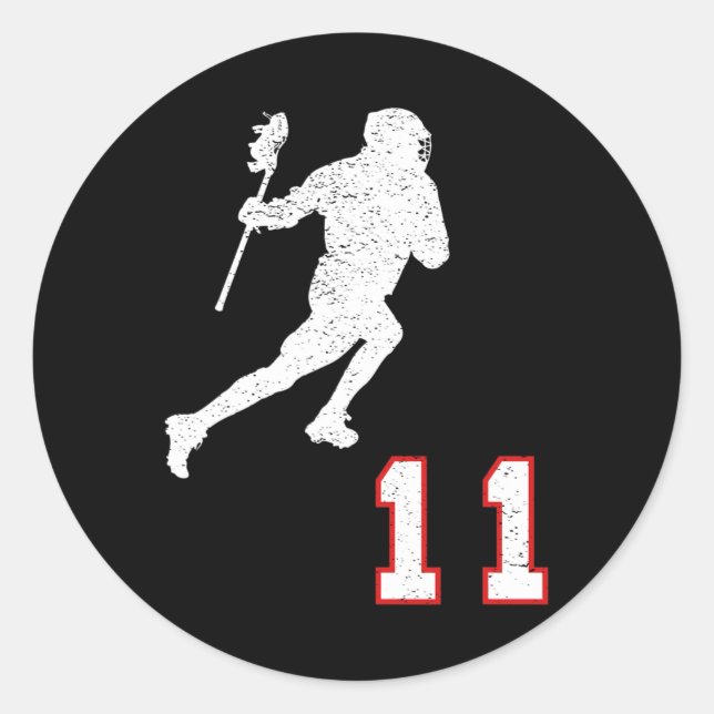 Adesivo Jogador De Lacrosse Número 11 Para Ventiladores De (Frente)