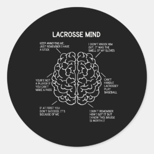 Adesivo Jogador de Lacrosse Pense Que Ditos Cérebros Engra