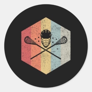 Adesivo Jogador De Lacrosse Vintage I Capacete De Lacrosse