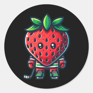 Adesivo Jogador de Morango de Hóquei no Gelo Fofo de Moran