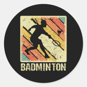 Adesivo Jogador de peteca retrô vintage badminton