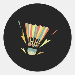 Adesivo Jogador de Peteca Retro Vintage Badminton