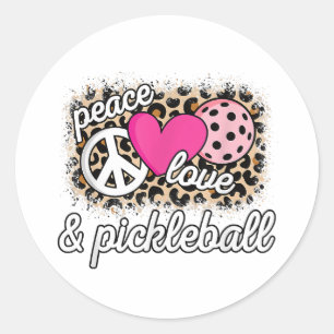 Adesivo Jogador De Pickleball Engraçado Com Amor Pela Paz