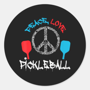 Adesivo Jogador de Pickleball Engraçado Dando Amor à Paz