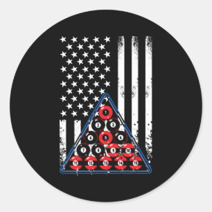 Adesivo Jogador De Piscina Billiard, Bandeira Americana, 4