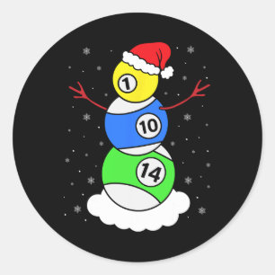 Adesivo Jogador de Piscina de Camisas de Natal Billiers Ch
