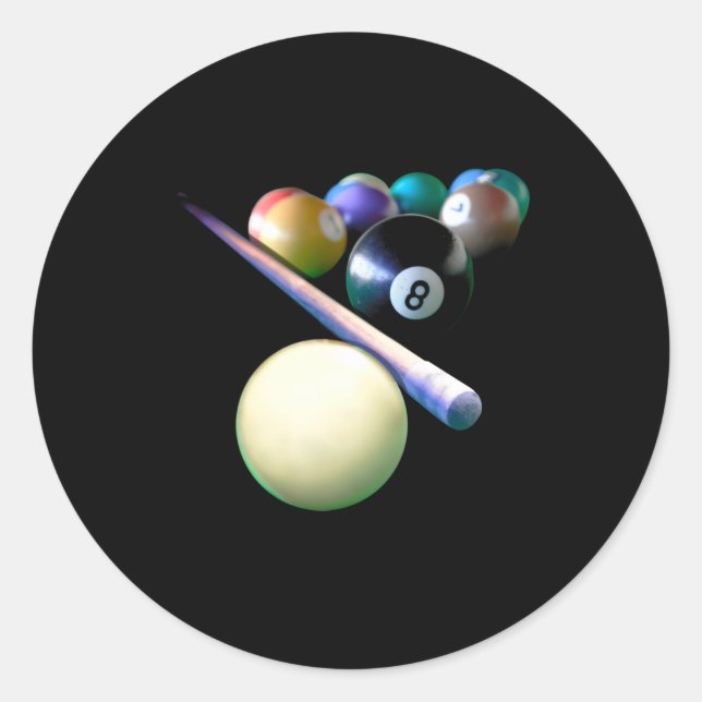 Adesivo Jogador de Piscina do Billiard Balls Cue Snooker (Frente)