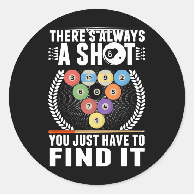 Adesivo Jogador de Piscina Engraçado da Piada Billiard Cue (Frente)