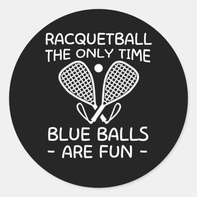 Adesivo Jogador de RaquetballTime Blue Balls Divertimento (Frente)