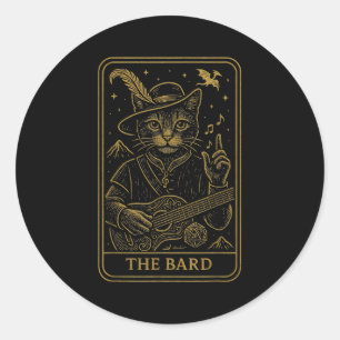 Adesivo Jogador De Rpg O Geek De Nerdy Cat Men Da Bard D20