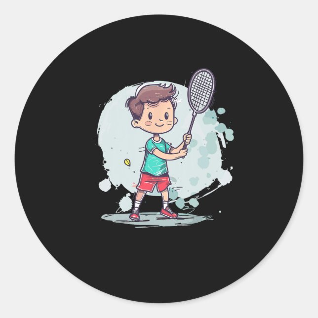 Adesivo Jogador de Shuttle do Boy Badminton (Frente)